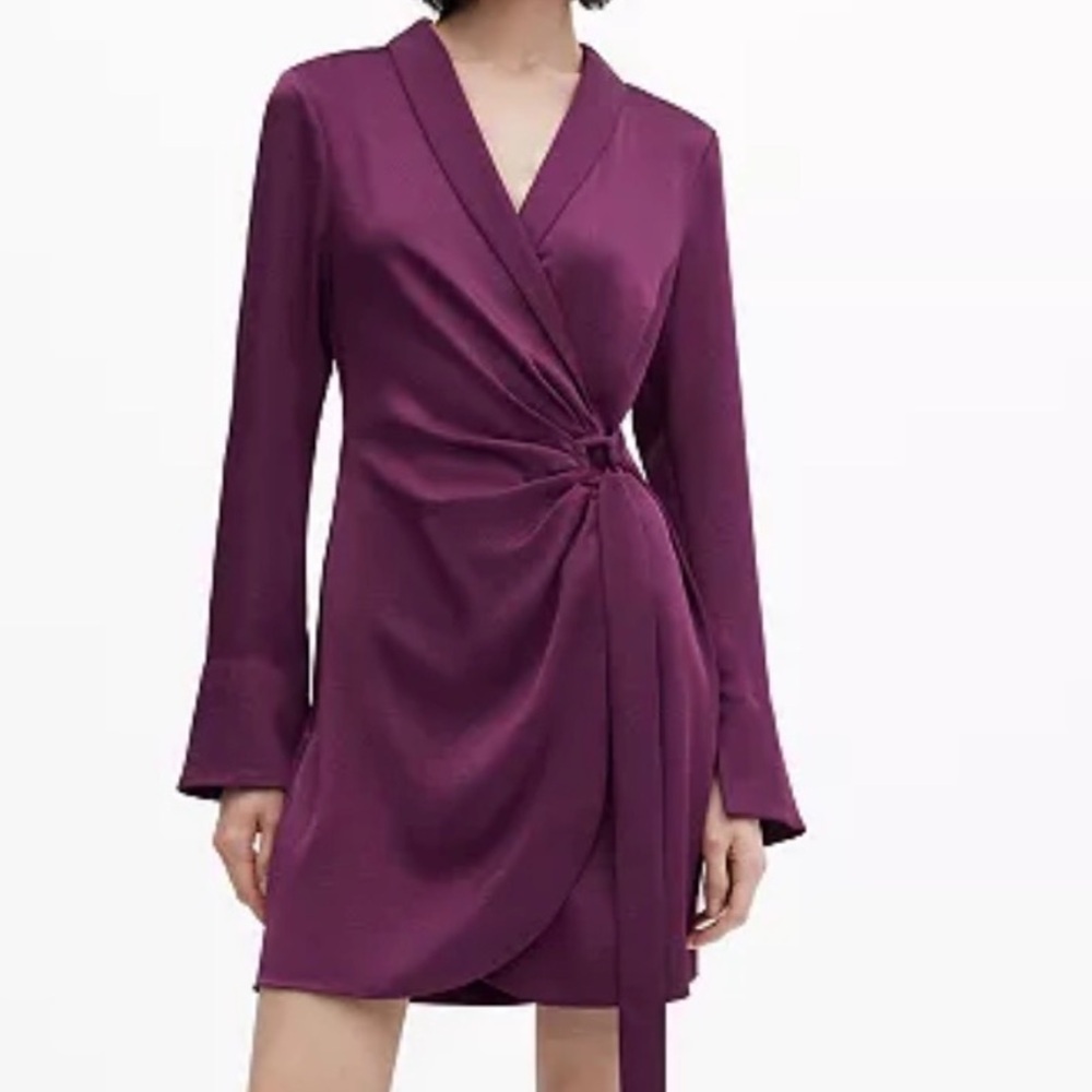 Mango (MNG) Silk Wrap Belt Dress Size 4